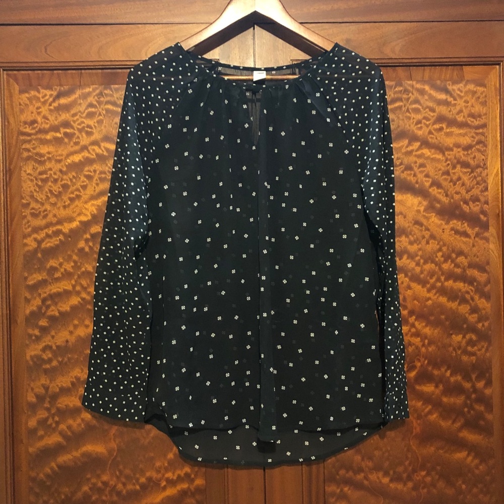 Black old navy print sheer blouse- medium